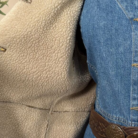 Vintage Y2k Brown Suede Leather Sherpa Lined Coat Cabincore Gorpcore Outdoor M - Picture 4 of 14